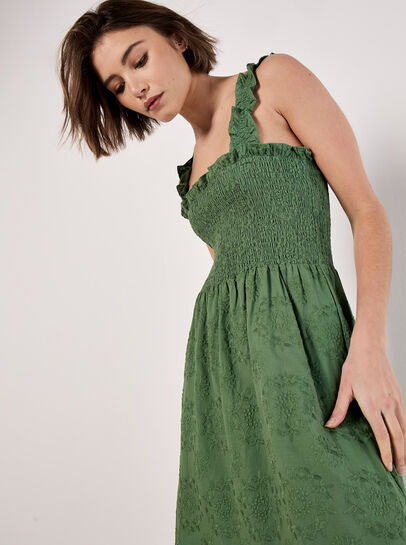 Broderie Anglaise Milkmaid Midi Dress