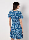 Sarasa Floral Wrap Mini Dress, Blue, large