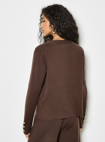 Statement Hammered Buttons Lightweight Cardigan