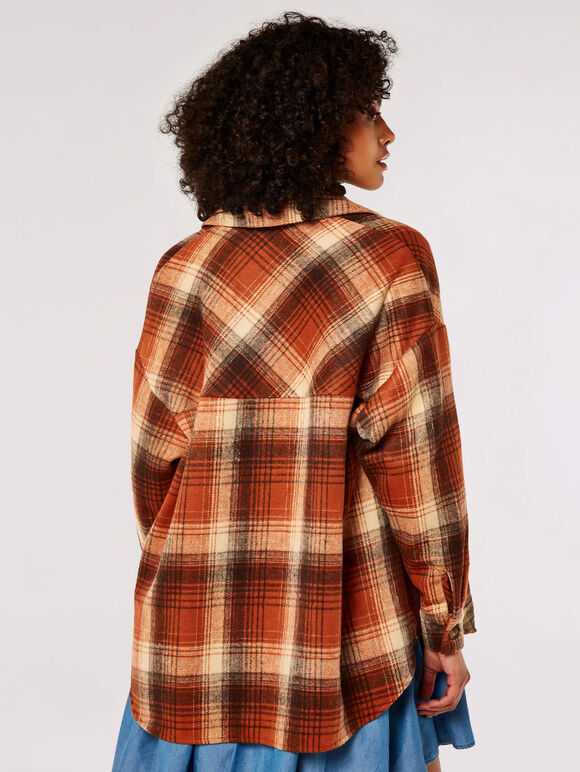 Plaid Check Shirt , Rust, large