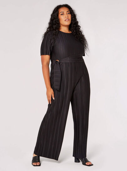 Curve Plisse Wide-Leg Jumpsuit