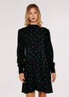 Scribble Print Empire Dress, Black, large