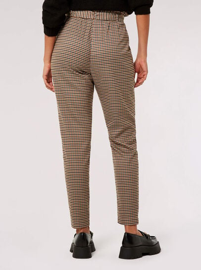 Slim Fit Check Paperbag Trousers