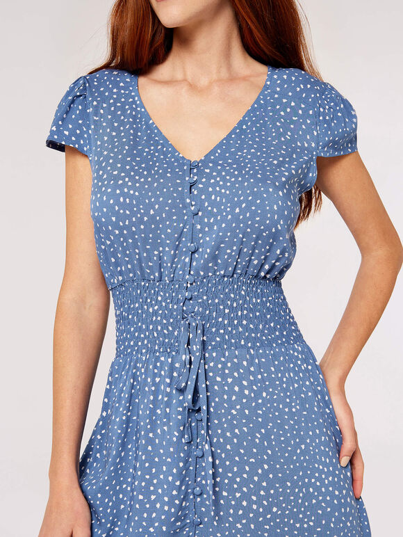 Textured Dot maxi Dress, Blue, large