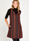 Orange Textured Multistripe Shift Dress, Orange, large