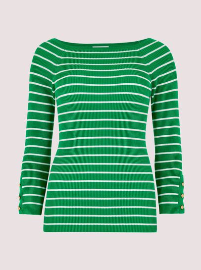  Stripe Ribbed Jumper