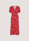 Falling Leaves Wrap Dress, Red, large