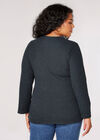 Curve Ribbed Jersey Wrap Top, Green, large