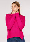 High Low Oversize Jumper, Fuchsia, large