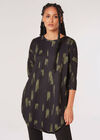 Brushstroke Knitted Longline Top, Black, large