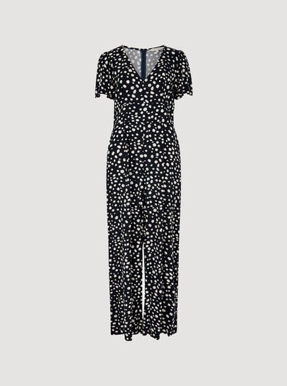 Painterly Dot Wide-Leg Jumpsuit