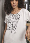 Walking Leopard Lounge Tee, White, large