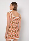 Diamond Crochet Mini Dress, Coral, large
