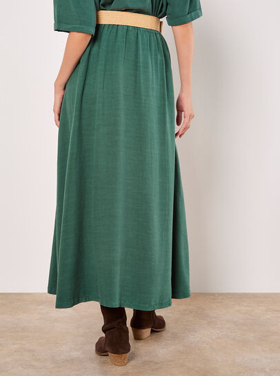 Boho Belted Midi Skirt