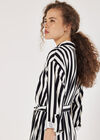 Monochrome Stripe Shirt Midi Dress, Black, large