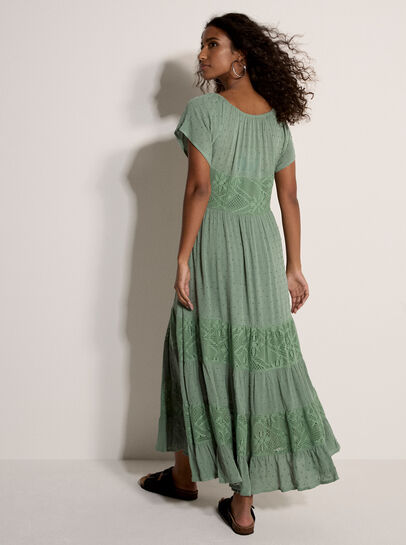 Lace Detail Corset Maxi Dress