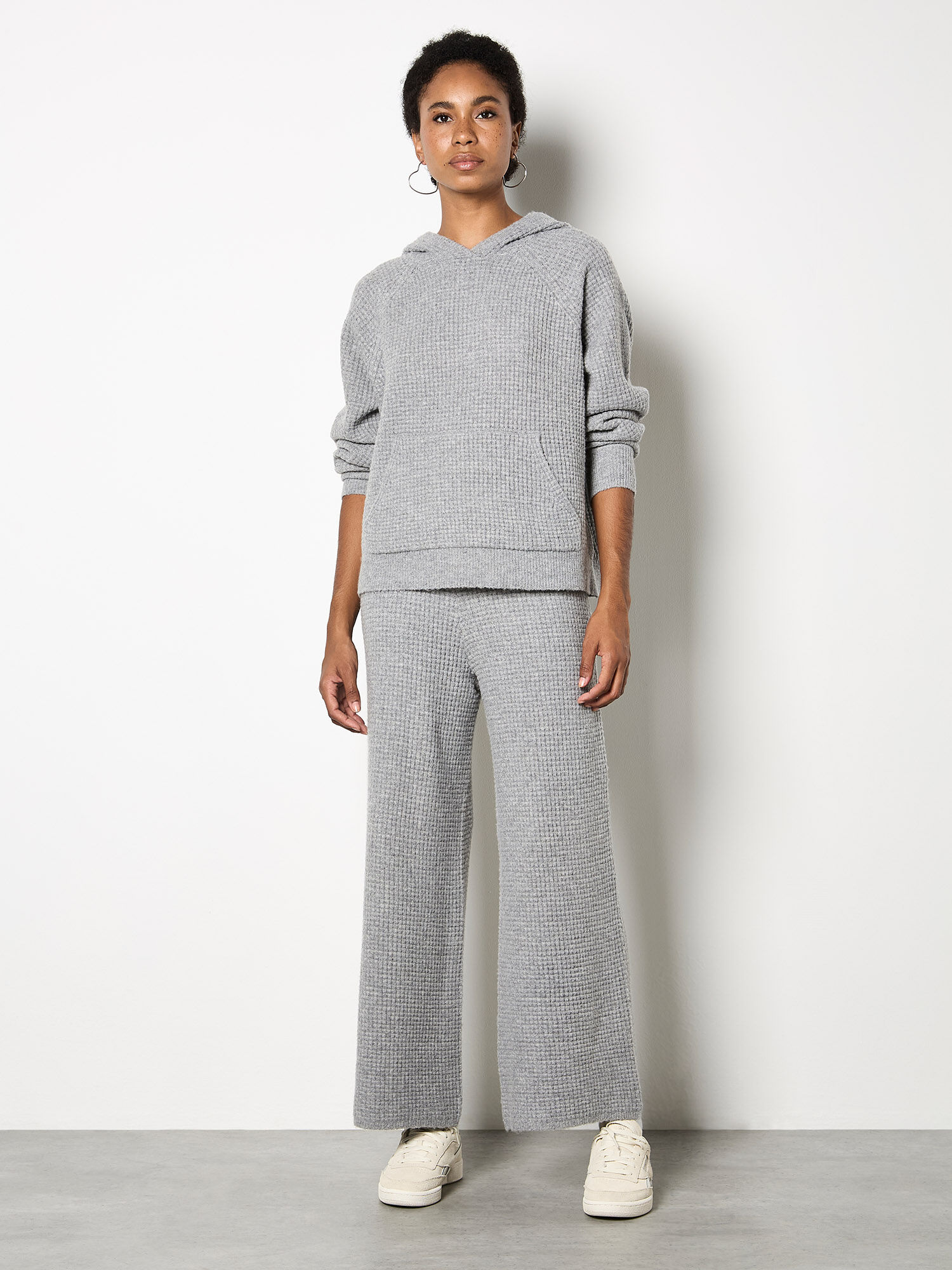 Waffle Knit Hooded Jumper | Apricot Clothing