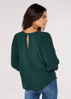 Puff Sleeve Jersey Top, Green, large