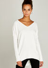 Ribbed Oversized Jumper, Cream, large