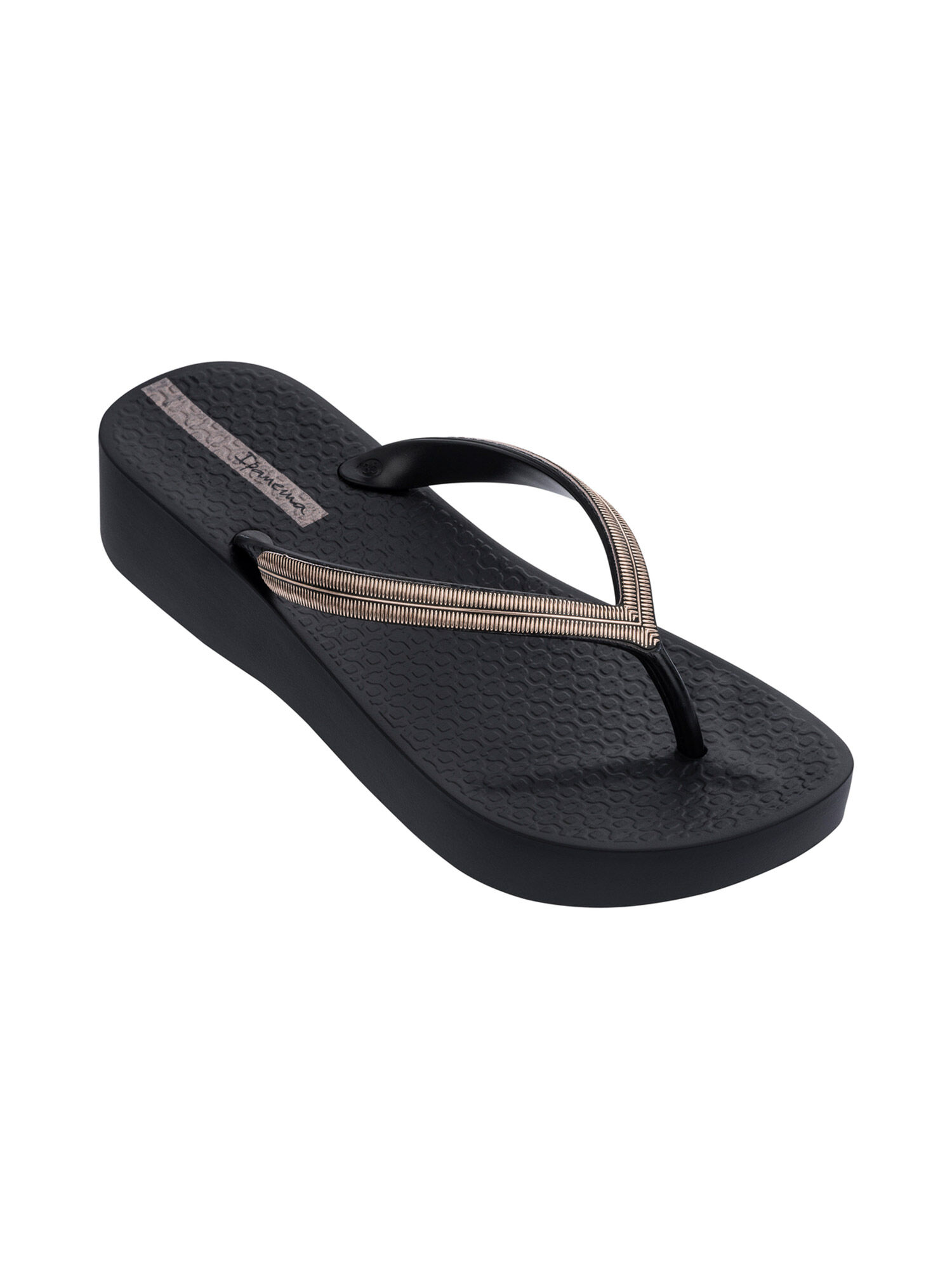 Mesh Wedge Flip Flops Apricot Clothing