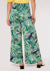 Palm Print Wrap Trousers, Navy, large
