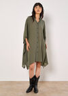 Oversized Textured Kaftan, Khaki, large