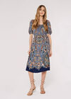 Diamond Paisley Midi Dress, Blue, large