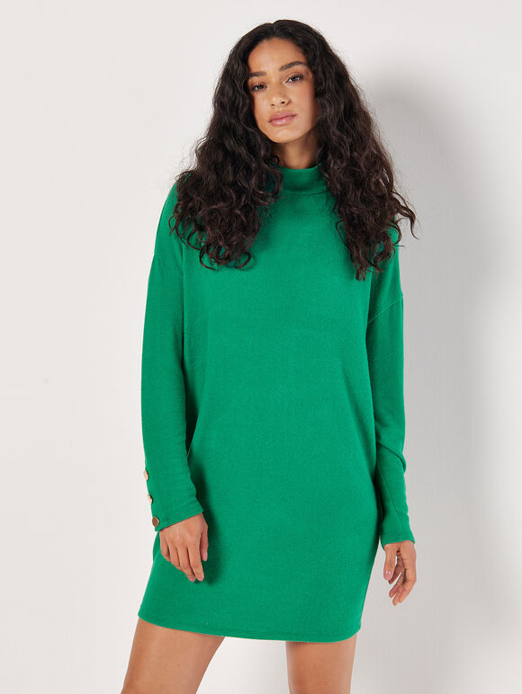 Soft Touch Cocoon Mini Dress, Green, large