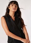 Sparkle Tweed Blazer Mini Dress , Black, large