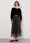 Leopard Tulle Skirt, Brown, large