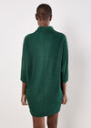 Textured Cable Knit Cocoon Jumper Mini Dress, Green, large