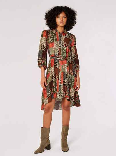 Patchwork Shirt Mini Dress