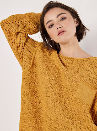 Textured Knit Oversized Jumper
