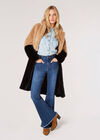 Reversible Suede Faux Fur Coat, Stone, large