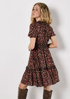 Ditsy Floral Smocked Mini Dress, Orange, large