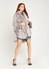 Faux Fur Edge And Cuff Cape, Grey, large