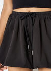 Bubble Hem Mini Shorts, Black, large