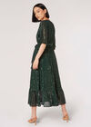 Sequin Kimono Midi Dress, Green, large