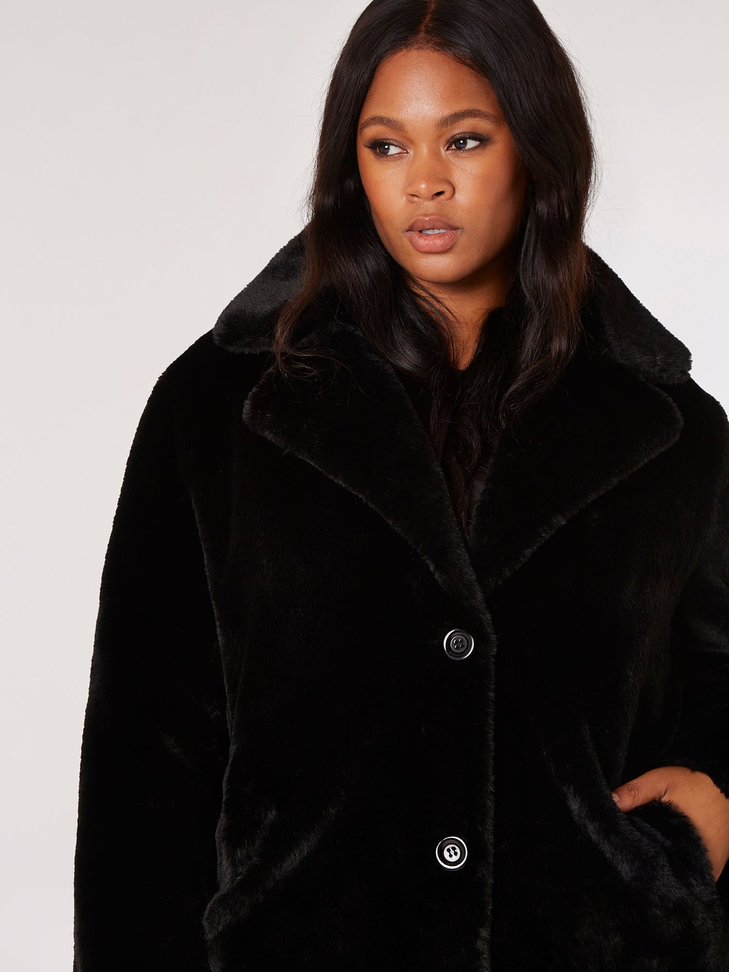 Longline fur coat womens shop