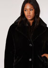 Curve Longline Soft Faux Fur Coat, Black, large