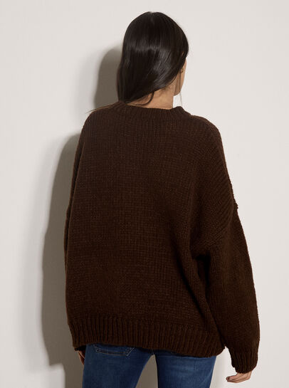 Chunky Knit Flower Applique Jumper