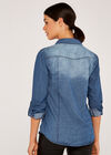 2 Pocket Denim Shirt, Navy, large