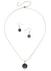 Speckled Sphere Necklace Set, Gold, large
