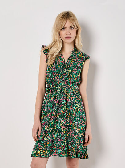Ditsy Floral Ruffle Mini Dress