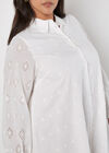 Curve Cotton Broderie Shirt Mini Dress, Cream, large