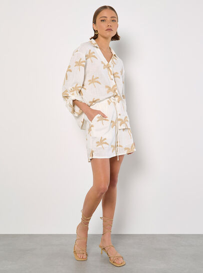 Embroidered Palm Trees Shirt