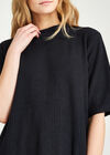 Entwined Lines Rib Mock Neck Top, Navy, large