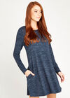 Marl Pocket Swing Dress, Navy, large
