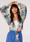 Tropical Crop Tie Blouse, Cream, large