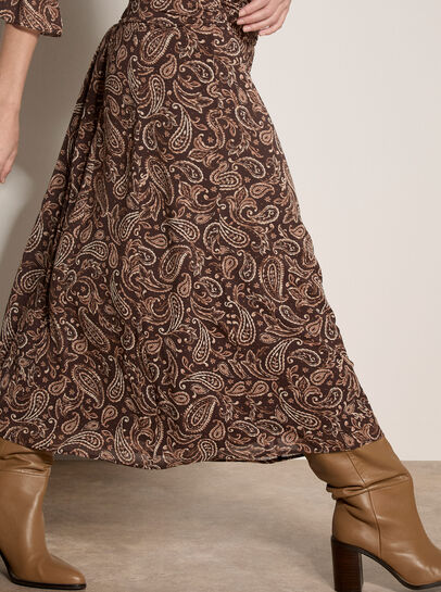 Chiffon Paisley A-Line Midaxi Skirt